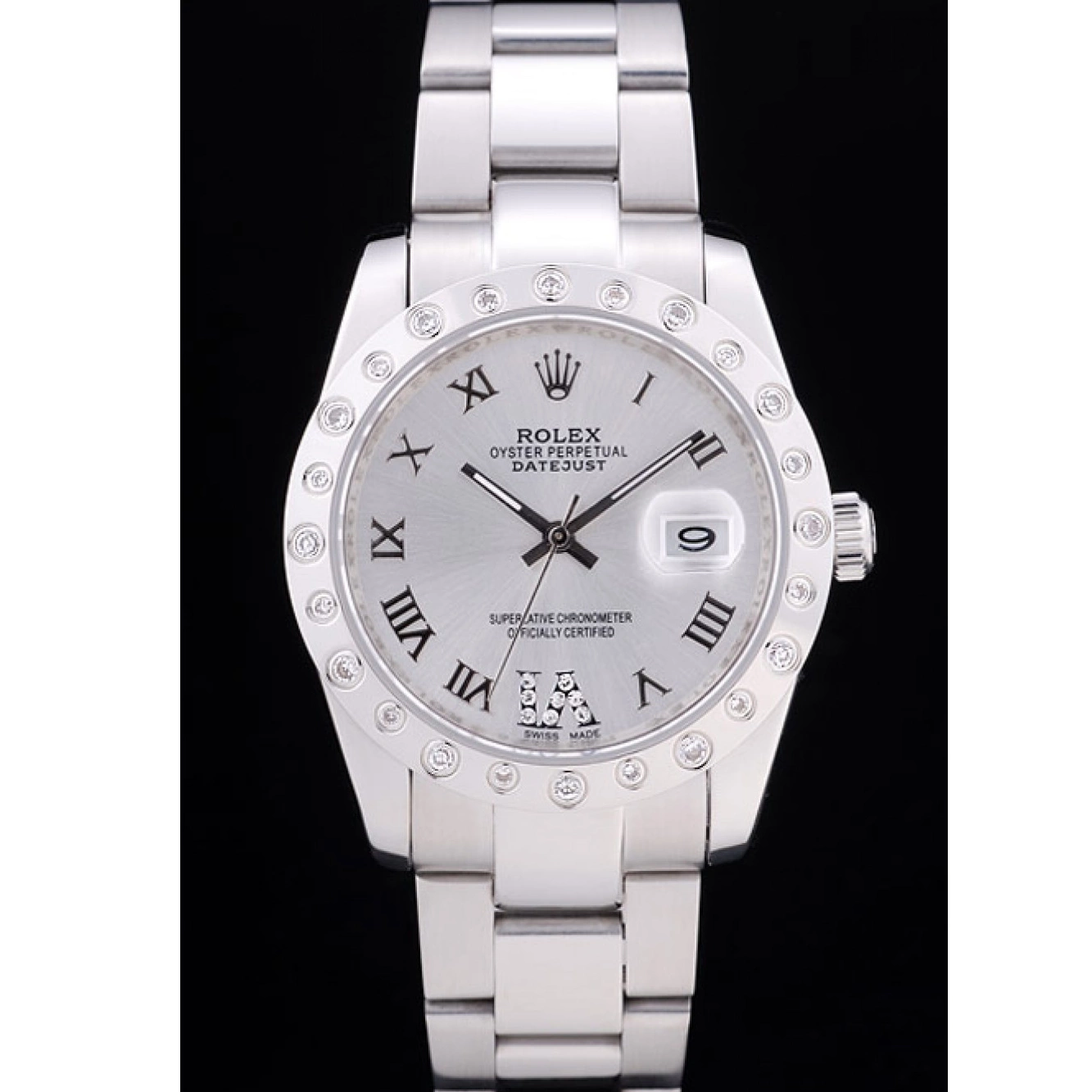 MiroTime 0717 Rolex Datejust Diamond Bezel Silver Dial 7468